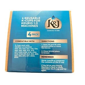 K -Cup 4 Pack Reusablele Cups for Keurig 1.0 Machines New In Box Gift Coffee Use